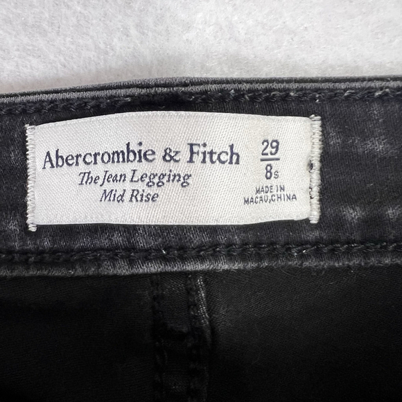 Abercrombie & Fitch Size 29/8 Harper Mid Rise Jean Legging Stretch Black - Picture 10 of 10
